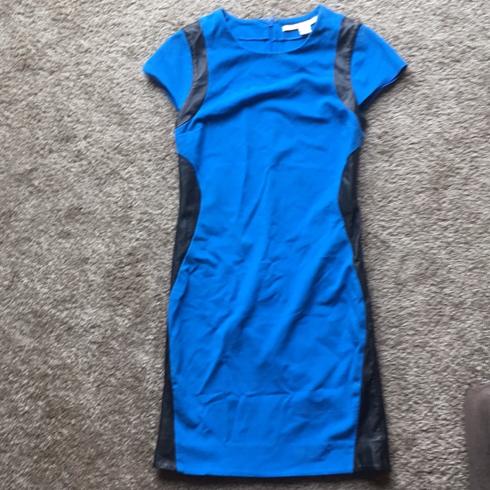 DianevonFurstenberg blue & black dress, size 4.